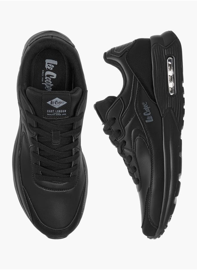 Lee Cooper Men's Logo Detail Sneakers with Lace-Up Closure  - Image 1