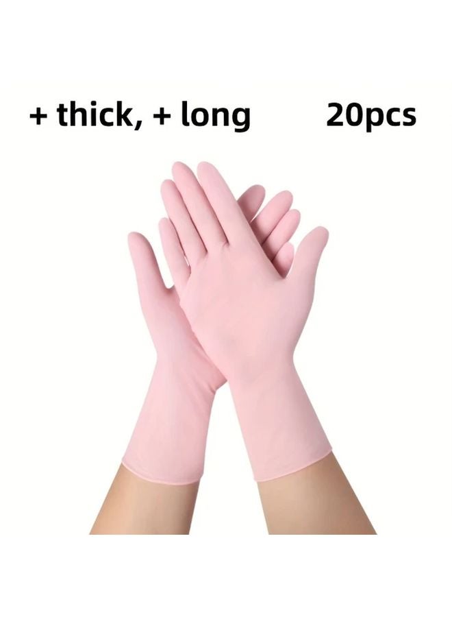 Nitrile Dishwashing Gloves For Men Oil Resistant High Elasticity Kitchen Cleaning Pink - Image 2