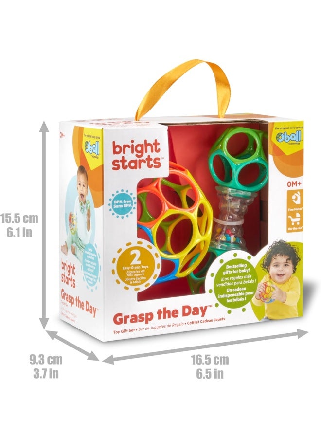 Bright Starts Grasp The Day Ball and Rattle Gift Set (Pack of 2) - Image 2