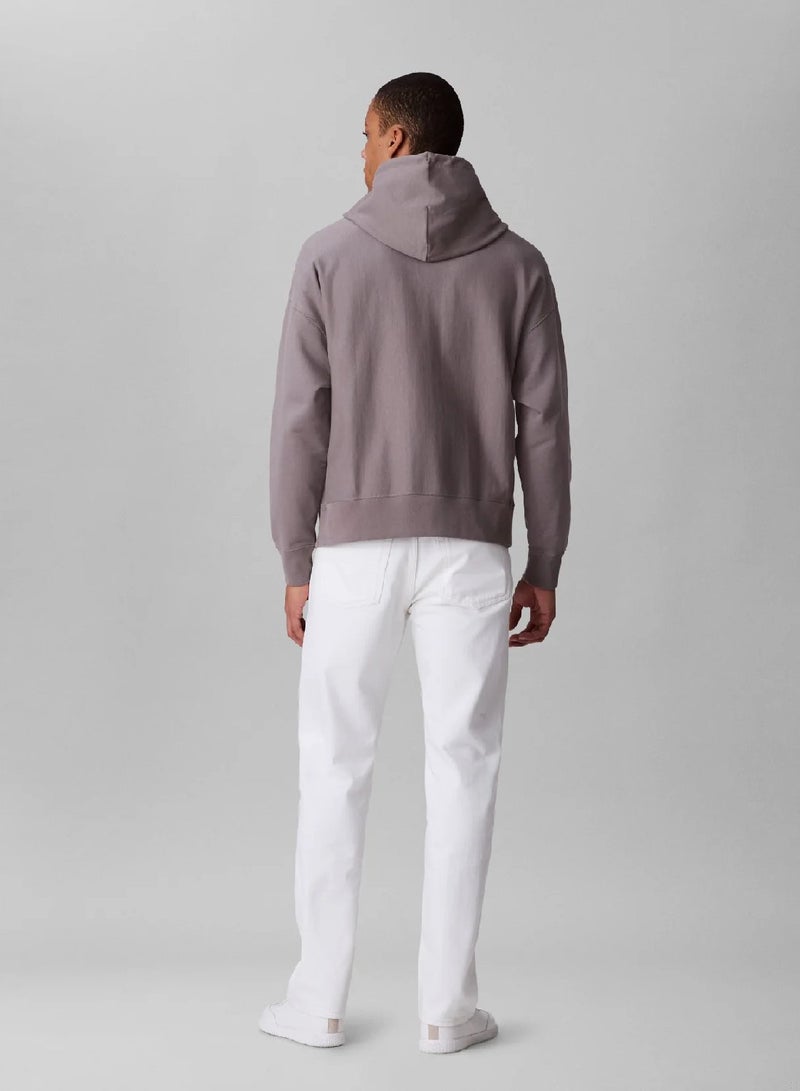 كالفن كلاين جينز هودي من الصوف الفاخر مزين بشعار حروف كلفن كلاين - Image 2