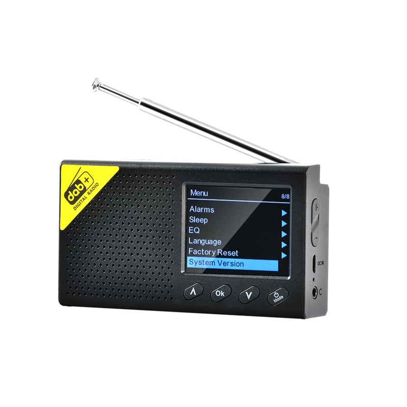 Digital DAB & FM Radio with BT, Portable Digital Radio Rechargeable Wireless DAB+FM Receiver with Stereo Speaker Sound System, LCD Display, Multi-language - Image 1