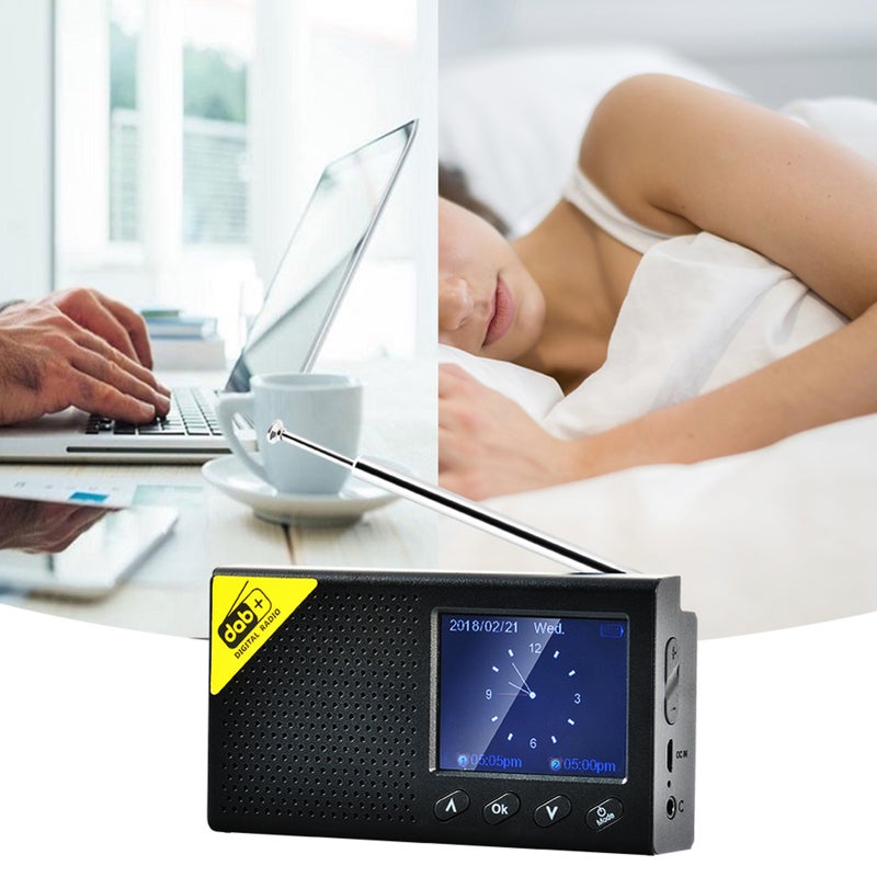 Digital DAB & FM Radio with BT, Portable Digital Radio Rechargeable Wireless DAB+FM Receiver with Stereo Speaker Sound System, LCD Display, Multi-language - Image 3