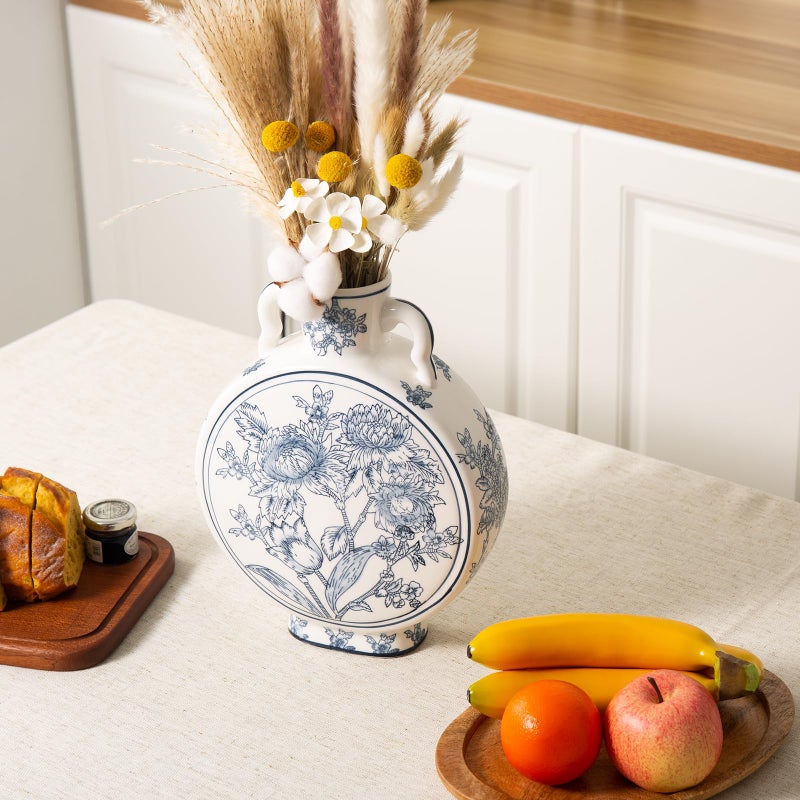 Magclay Blue and White Vase for Home Decor, Chinoiserie Vase Decor, Ceramic Large Vases, Flowers and Branches - Image 5