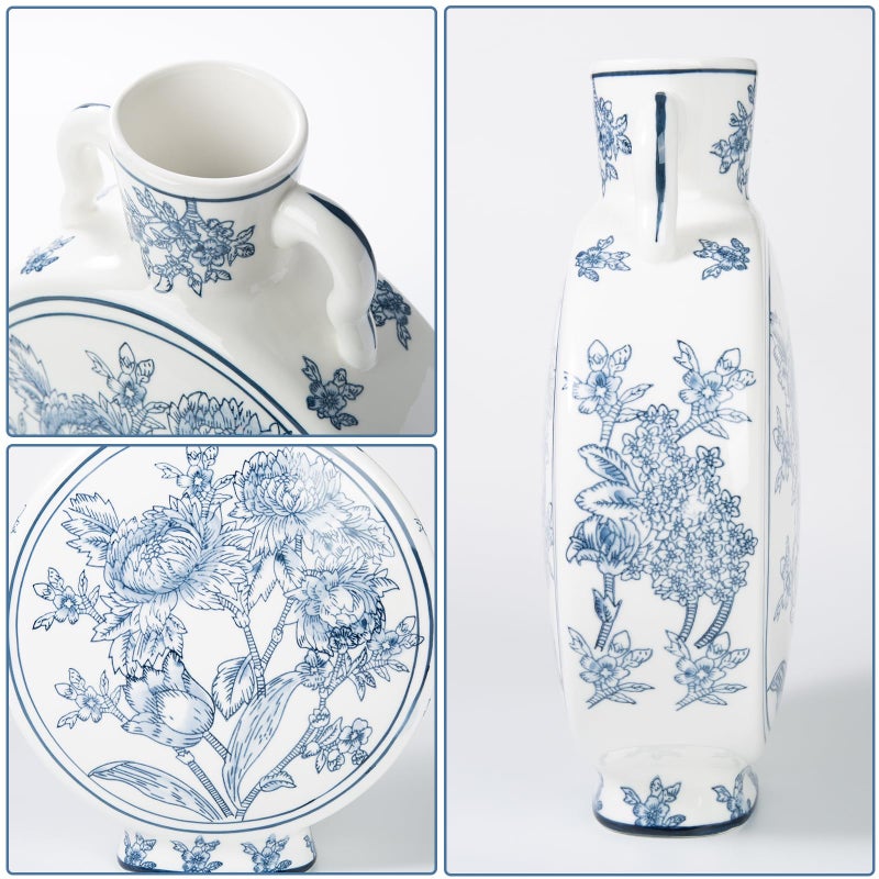 Magclay Blue and White Vase for Home Decor, Chinoiserie Vase Decor, Ceramic Large Vases, Flowers and Branches - Image 4