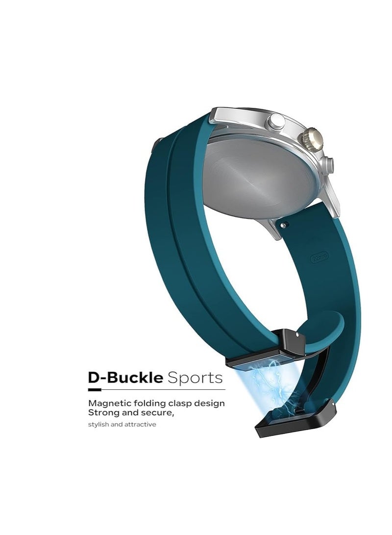 Watch 22mm Silicone Strap Compatible with Samsung Galaxy Watch 3 45mm/Galaxy Watch 46mm/Gear S3 Classic/Frontier, 22mm  Turquoise - Image 2