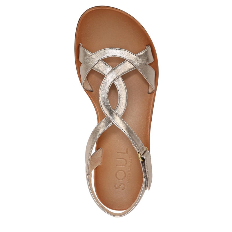 Naturalizer SOUL Womens Solo Flat Comfortable Sandal Warm Silver 7 M - Image 5