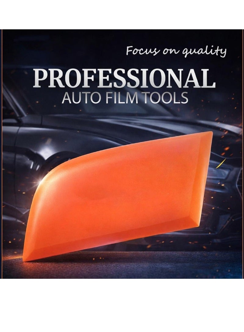 اي جي سي مكشطة مطاطية برتقالية احترافية من مادة TPU لتغليف السيارات، وتركيب أفلام الحماية، وتظليل النوافذ - أداة كشط مطاطية ناعمة ومرنة بطول 13 سم لتفاصيل السيارات، وتطبيق أفلام الفينيل، وإزالة الماء، وحماية الطلاء - تصميم بزوايا مستديرة ورأس مربع - Image 4