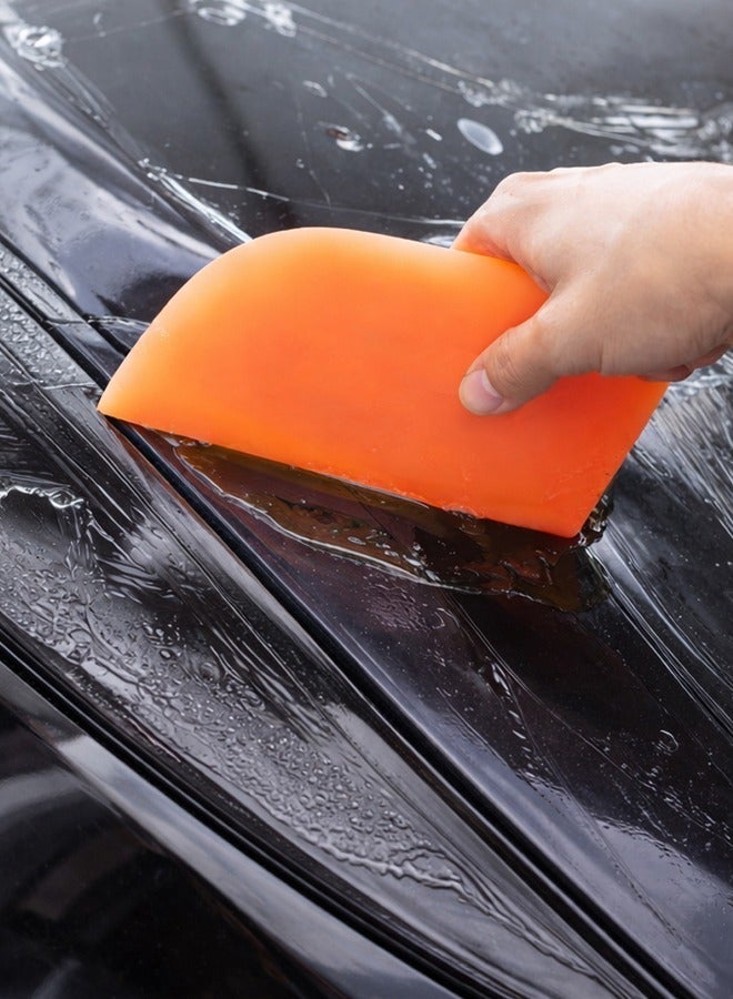 اي جي سي مكشطة مطاطية برتقالية احترافية من مادة TPU لتغليف السيارات، وتركيب أفلام الحماية، وتظليل النوافذ - أداة كشط مطاطية ناعمة ومرنة بطول 13 سم لتفاصيل السيارات، وتطبيق أفلام الفينيل، وإزالة الماء، وحماية الطلاء - تصميم بزوايا مستديرة ورأس مربع - Image 3
