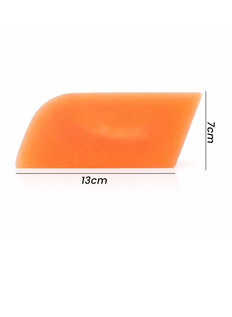 اي جي سي مكشطة مطاطية برتقالية احترافية من مادة TPU لتغليف السيارات، وتركيب أفلام الحماية، وتظليل النوافذ - أداة كشط مطاطية ناعمة ومرنة بطول 13 سم لتفاصيل السيارات، وتطبيق أفلام الفينيل، وإزالة الماء، وحماية الطلاء - تصميم بزوايا مستديرة ورأس مربع - Image 2