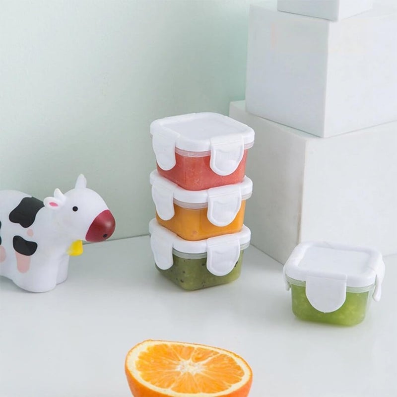 Azonee 4Pcs Mini Fresh-Keeping Boxes Lidded Crisper Food Holder Fridge Food Container Food Grade Thickened Sealed Baby Food Box, Fruit Vegetables Storage Containers 4x5cm (White) - Image 3