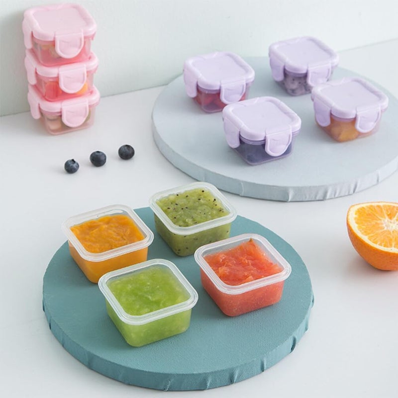 Azonee 4Pcs Mini Fresh-Keeping Boxes Lidded Crisper Food Holder Fridge Food Container Food Grade Thickened Sealed Baby Food Box, Fruit Vegetables Storage Containers 4x5cm (White) - Image 2