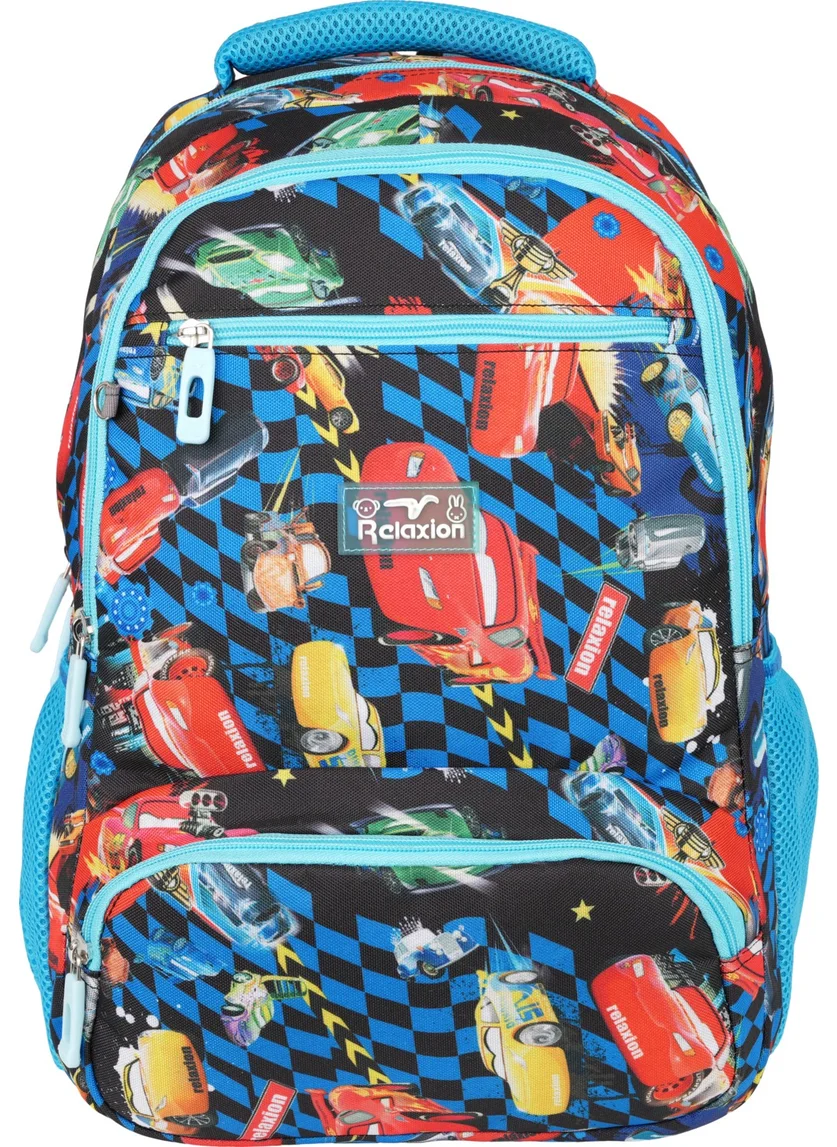 ريلاكسن Blue Cars Patterned Triple School Set 8650-6