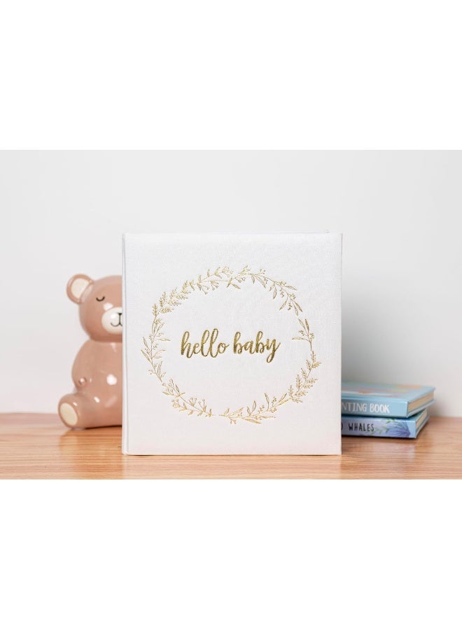 Kate & Milo كتاب كيت وميلي للأطفال من الكتان، كتاب ذكريات السنوات الخمس الأولى، دفتر إنجازات المواليد الجدد، تذكار لولد وبنت، أبيض وذهبي - Image 4