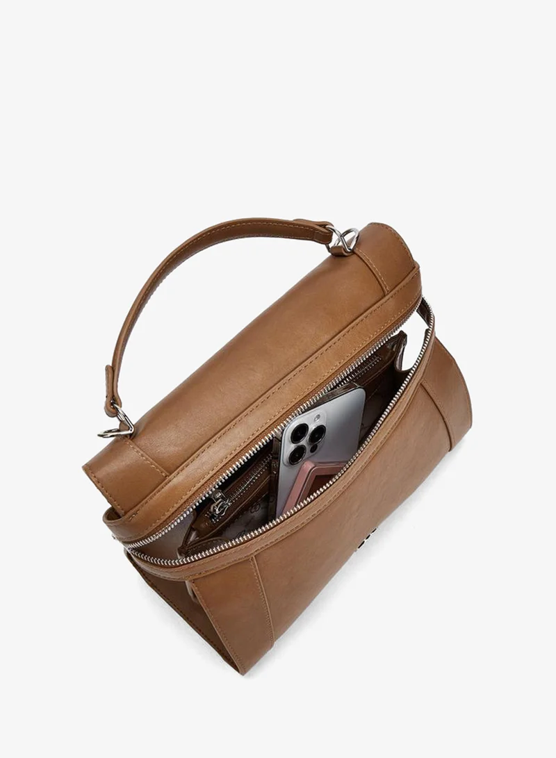 Celeste TAN Solid Tote Bag With Detachable Strap for Women | Best Price UAE
