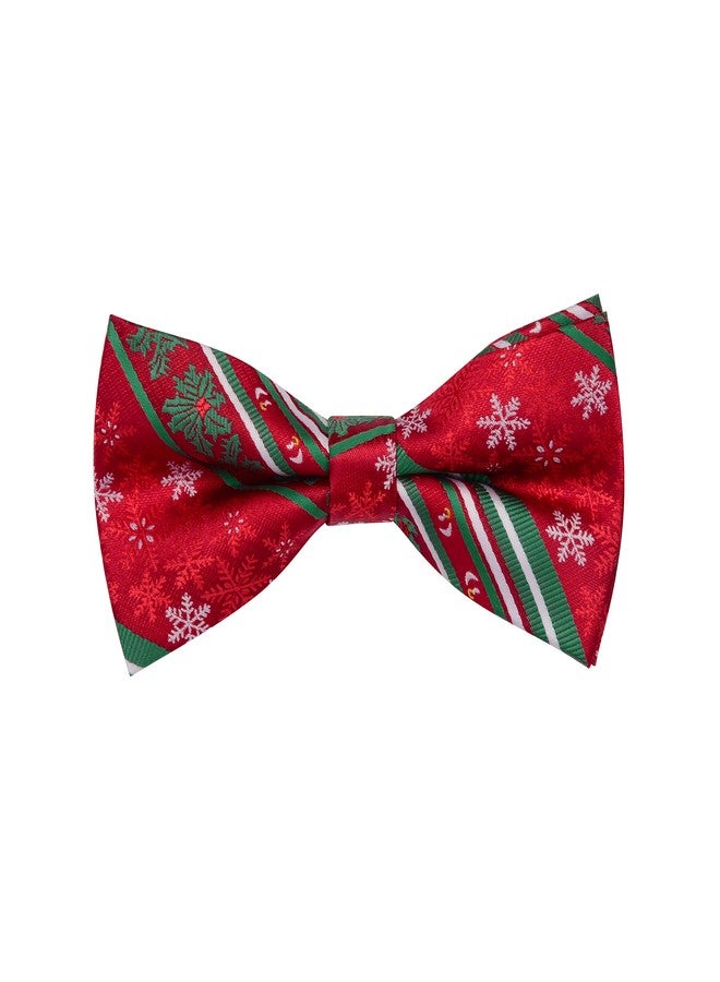 GUSLESON Child Red Christmas Bow tie Festival Theme Pattern Green Pre-Tied Bowties for kids (0004-4B1) - Image 2