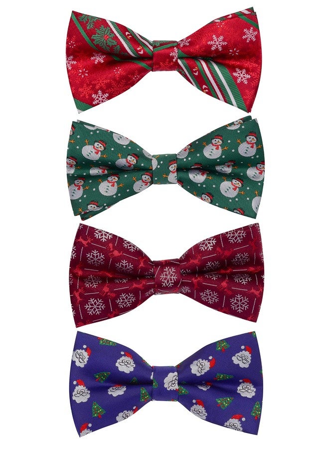 GUSLESON Child Red Christmas Bow tie Festival Theme Pattern Green Pre-Tied Bowties for kids (0004-4B1) - Image 1