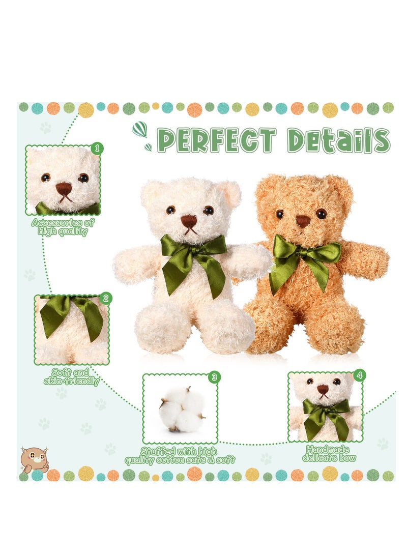 Bulk Set of 9 Adorable 10 Inch Plush Bears with Bow Ties Ideal for Birthday Baby Shower Party Gifts and Favors - Image 4