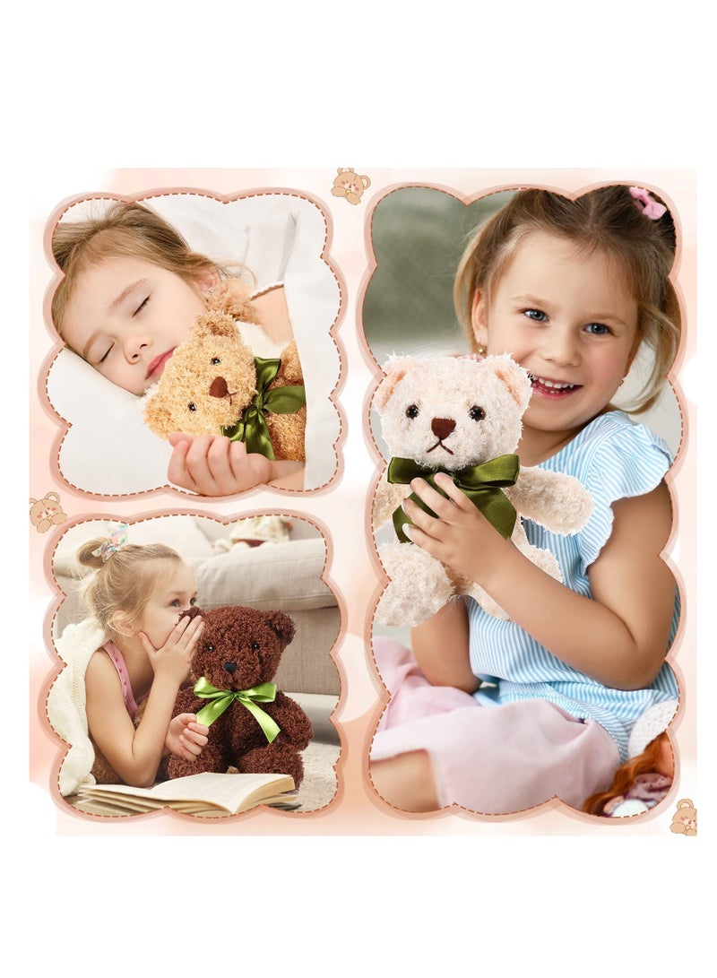 Bulk Set of 9 Adorable 10 Inch Plush Bears with Bow Ties Ideal for Birthday Baby Shower Party Gifts and Favors - Image 2