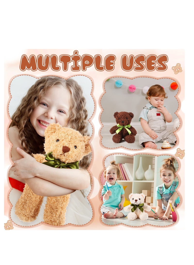 Bulk Set of 9 Adorable 10 Inch Plush Bears with Bow Ties Ideal for Birthday Baby Shower Party Gifts and Favors - Image 3