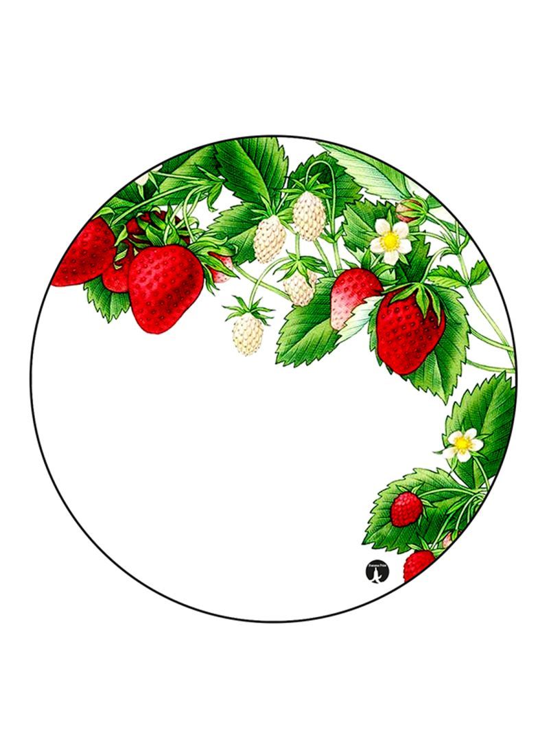 RKN Strawberries Printed Round Pin Badge Multicolour - Image 1