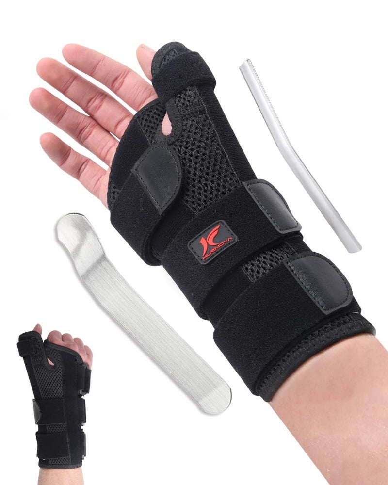 Hurmoya Wrist Brace Thumb Spica Splint Support for Carpal Tunnel, De Quervain's Tenosynovitis, Tendonitis Pain Arthritis Trigger for Man and Women (Large - Right Hand) - Image 1