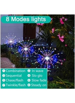 Arabest 1 Pack Solar Firework Light Qutdoor,IP65 Waterproof SolarGarden Flower Lights With 8 Lighting Modes, Decorations Lights Qutdoor ForYard Patio Garden Pathway Courtyard Villa Outdoor Lighting Decoration  - Image 5