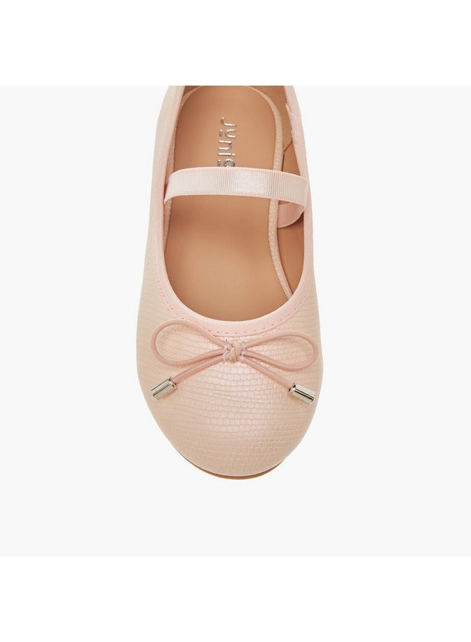 JUNIORS Girls Bow Accent Slip-On Ballerina Shoes with Elasticated Strap  - Image 4