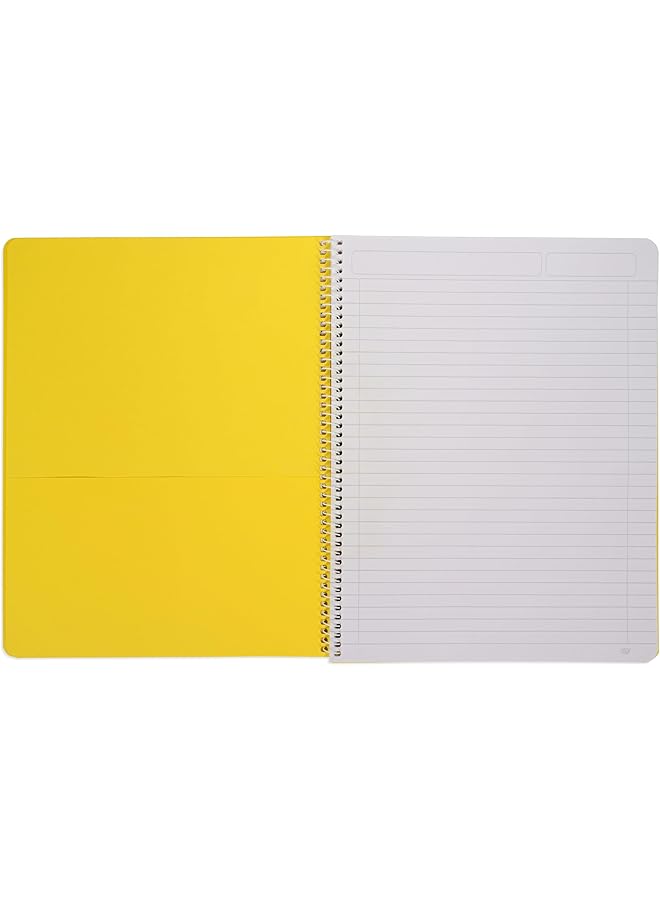 إيروريكس كتاب جامعي فاخر من الورق المقوى المقوى بغطاء نيون ناعم، موضوع واحد، مقاس 215×279 مم، 40 ورقة، لون ليموني Fsub1Ss8.5X11Le - Image 5