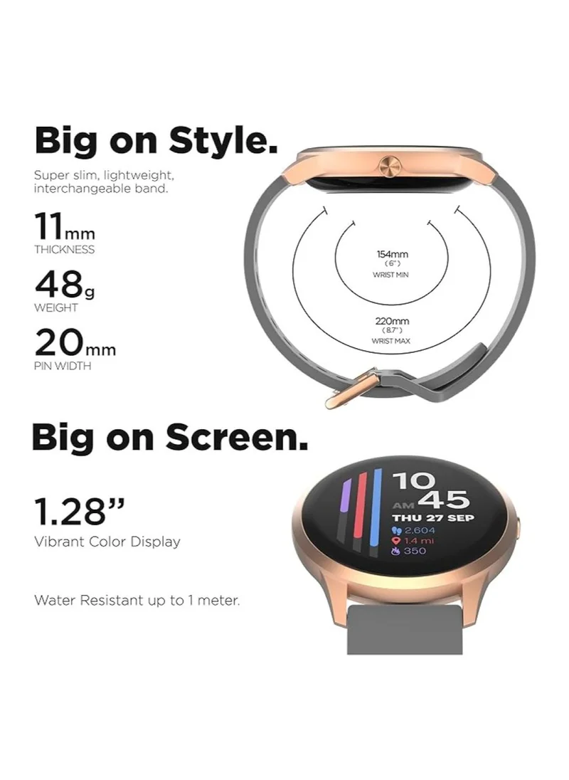 iTouch iTouch Unisex Interactive Sports 4 Watch Rosegold/Grey with Silicone Strap, TP4R01-C04