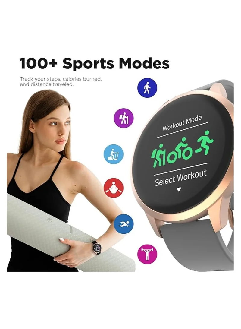 iTouch iTouch Unisex Interactive Sports 4 Watch Rosegold/Grey with Silicone Strap, TP4R01-C04
