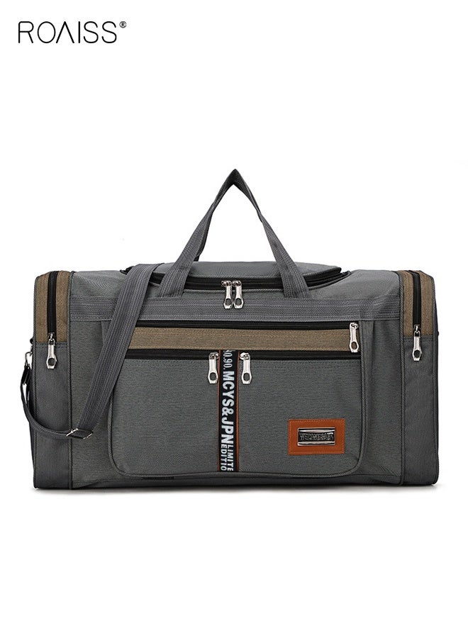 roaiss Unisex Waterproof Foldable Travel Duffel Bag for Short Trips  Large-Capacity Shoulder Bag for Men and Women Versatile and Stylish, Fits All Your Travel Needs Grey - Image 1