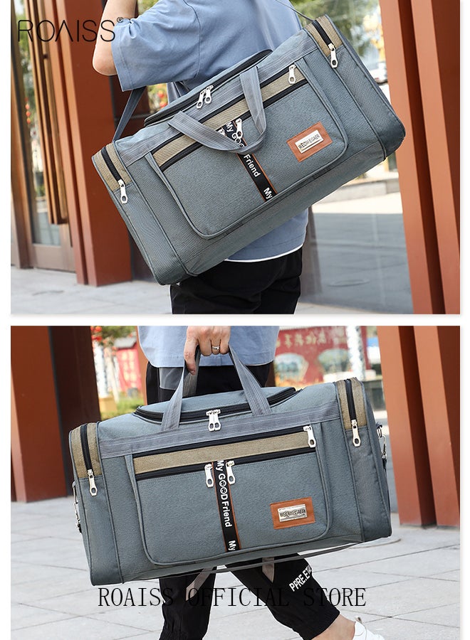 roaiss Unisex Waterproof Foldable Travel Duffel Bag for Short Trips  Large-Capacity Shoulder Bag for Men and Women Versatile and Stylish, Fits All Your Travel Needs Grey - Image 3