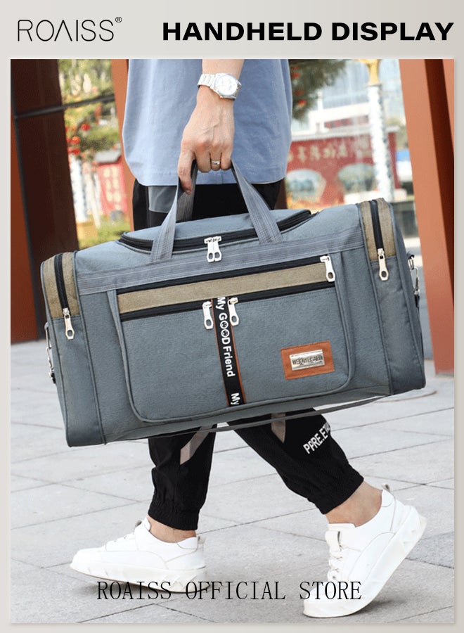 roaiss Unisex Waterproof Foldable Travel Duffel Bag for Short Trips  Large-Capacity Shoulder Bag for Men and Women Versatile and Stylish, Fits All Your Travel Needs Grey - Image 5