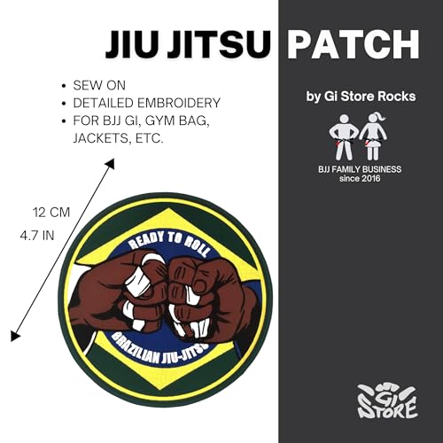 Gi Store Rocks! Jiu Jitsu Patch Ready to Roll, Sew-On Martial Arts Applique, BJJ Accessories for Jiu-Jitsu Jacket Backpack (4.7 in) - Image 2