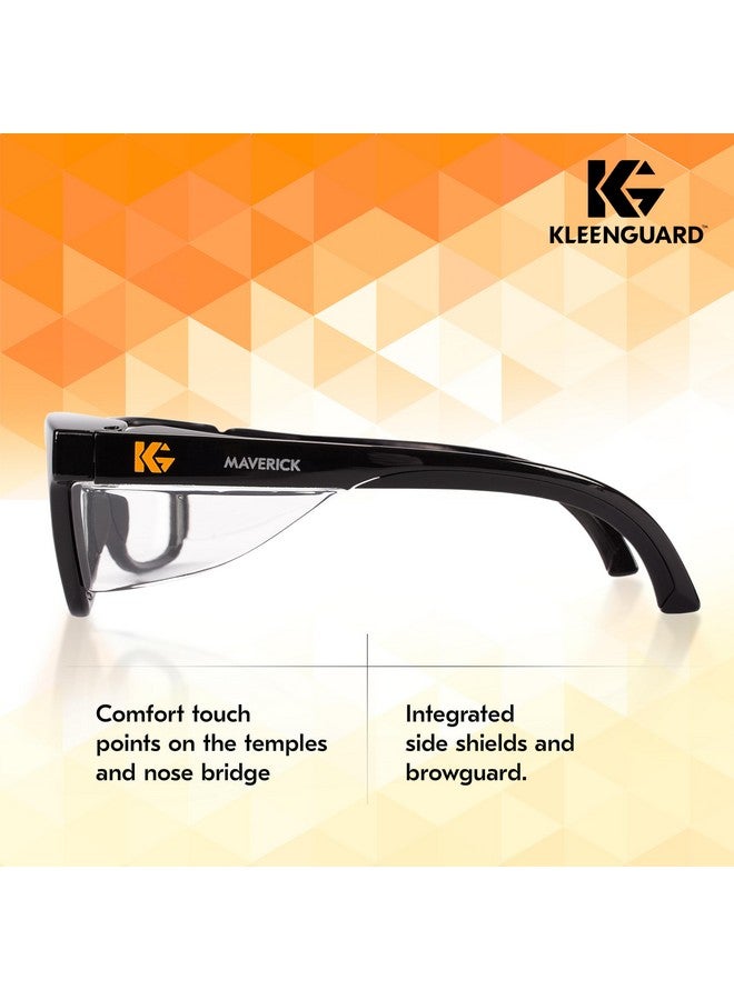 KleenGuard™ V30 Maverick™ Safety Glasses (49309), with Anti-Fog Coating, Clear Lenses, Black Frame, Unisex for Men and Women (Qty 12) - Image 3