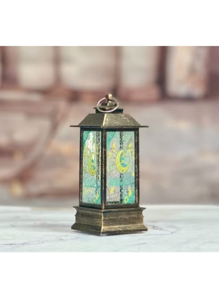 فانوس رمضان مضيء بتصميم الهلال الإسلامي إضاءة LED مع جليتر متحرك ديكور طاولة لرمضان زينة عيد الفطر إضاءة دافئة لغرفة المعيشة وغرفة النوم هدية رمضان أنيقة للعائلة والأصدقاء ديكور إسلامي بطابع شرقي تشغيل فوري تصميم فاخر من أكثر زينة رمضان رواجاً على نون - Image 1