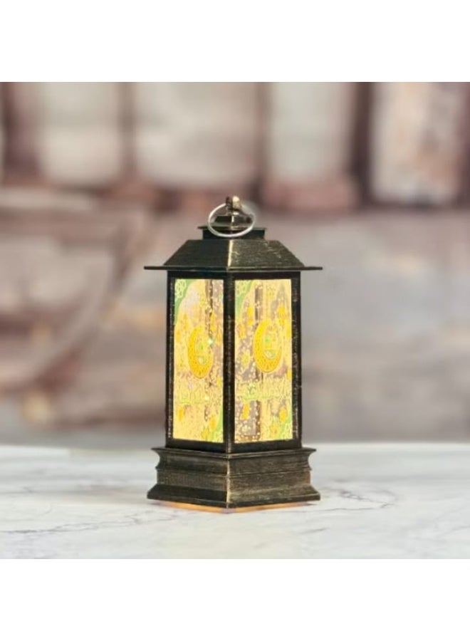 فانوس رمضان مضيء بتصميم الهلال الإسلامي إضاءة LED مع جليتر متحرك ديكور طاولة لرمضان زينة عيد الفطر إضاءة دافئة لغرفة المعيشة وغرفة النوم هدية رمضان أنيقة للعائلة والأصدقاء ديكور إسلامي بطابع شرقي تشغيل فوري تصميم فاخر من أكثر زينة رمضان رواجاً على نون - Image 2