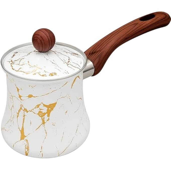 rayihni Turkish Coffee Pot Ibrik Stainless Steel With Lid HeavyDuty Multipurpose - Image 1