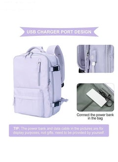 Travel Backpack for Men Women Carry On Backpack with USB Charging Port Shoe Compartment 15.6 Inch Laptop Backpack Flight Approved College School Bag Casual Daypack for Weekender Business Hiking - pzsku/Z7E063EB95E82183323DCZ/45/_/1709692675/098039b5-73e0-4084-9083-5621f9fe9468