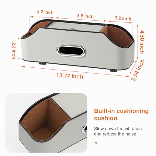 Sancaral Car Rear Backseat Extra Multifunctional Drink Cup Holder Organizers with Tissue Storage Box Organizer & Hooks for Car Seat Back (Gray) - Image 5