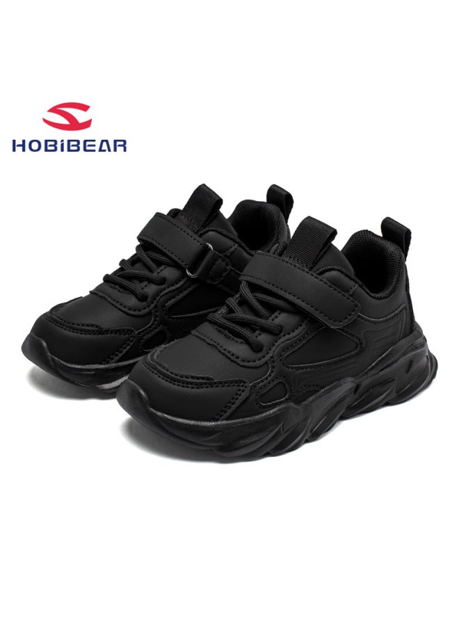 Habib Bear Leather Sneaker Spring New Boys Leather Small Black Shoes Girls Dirty Casual Shoes A Generation Of Hair