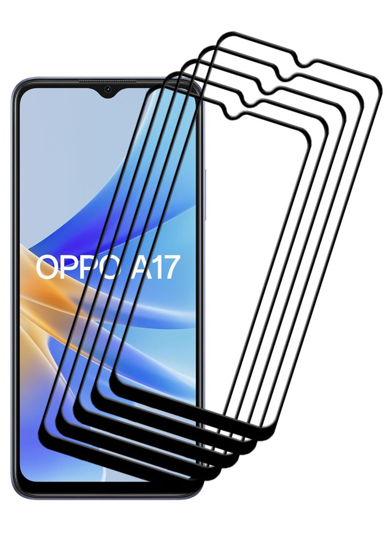 ACLIX 5 Pieces Antistatic ESD Dustproof Premium Quality High Definition Tempered Glass Screen Protector Designed For Oppo A17 - Image 1