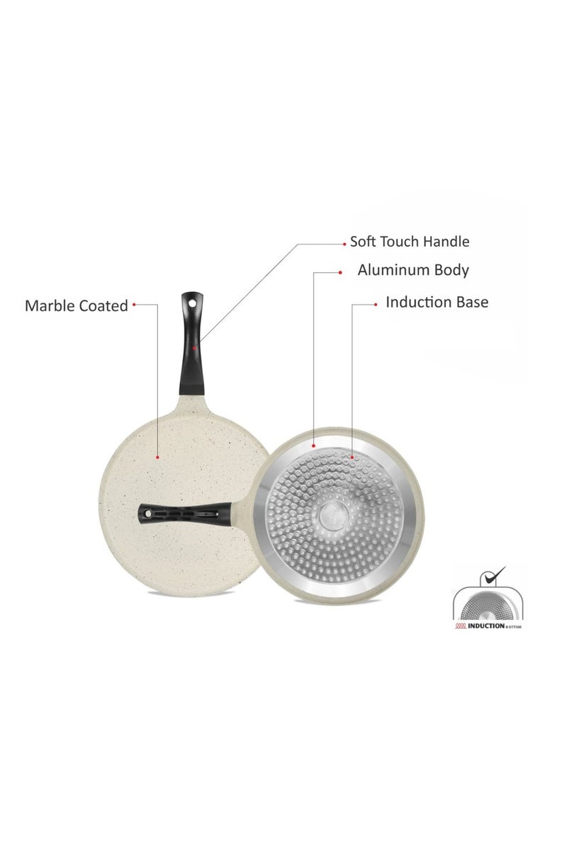 SONEX Mac Crepe Pan 30 cm Aluminum Non Stick White Marble Coating - Image 4