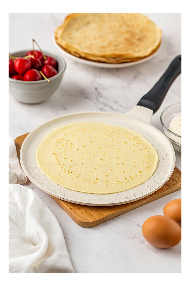 SONEX Mac Crepe Pan 30 cm Aluminum Non Stick White Marble Coating - Image 5