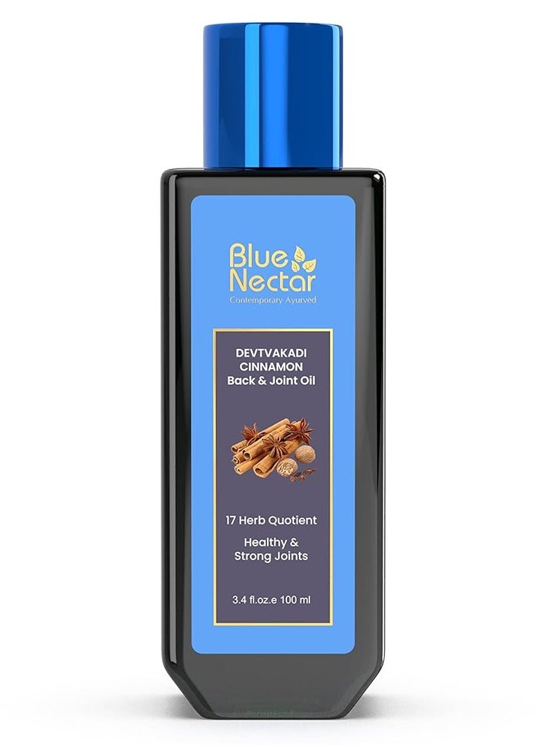 Blue Nectar Blue Nectar Ayurvedic Pain Relief oil for Body, Back, Knee, Legs, Shoulder and Muscle pain with Cinnamon and Clove (17 Herbs, 100 ml) - Image 1