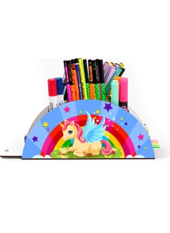 KutuTR Wooden Vip Rainbow Series Desktop Pen Holder with Ruler Organizer for Children Mounted Boxed  - Image 2