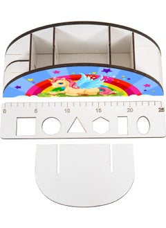 KutuTR Wooden Vip Rainbow Series Desktop Pen Holder with Ruler Organizer for Children Mounted Boxed  - Image 4