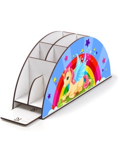 KutuTR Wooden Vip Rainbow Series Desktop Pen Holder with Ruler Organizer for Children Mounted Boxed  - Image 3
