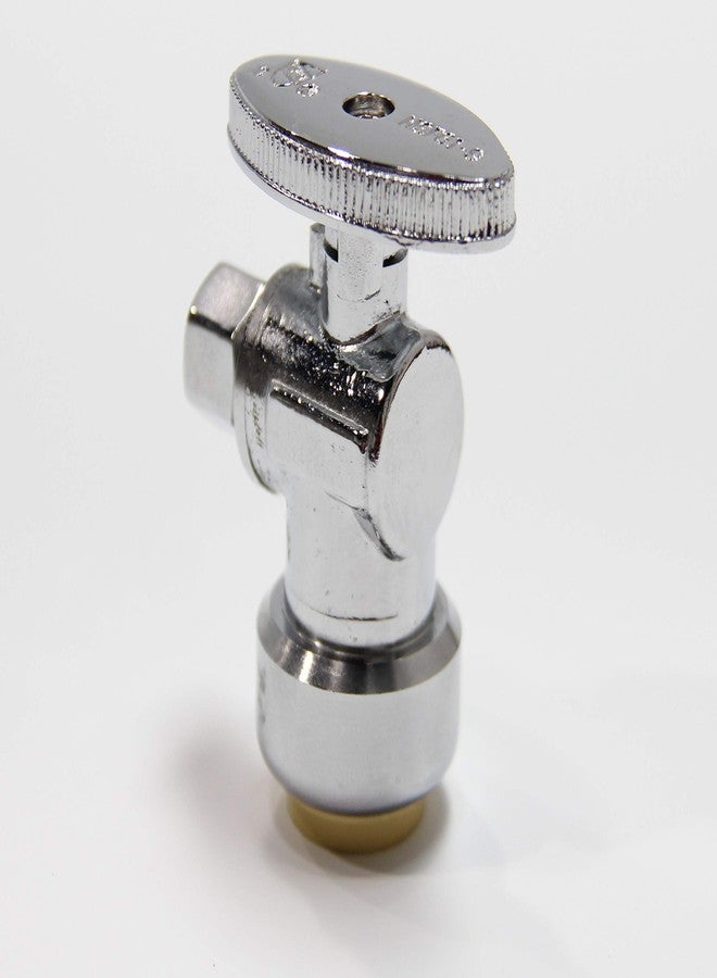 EFIELD 4-Pack EFIELD Push Fit 1/4 Turn Stop Valve Water Shut Off 1/2 Push x 3/8 Inch Compression With Disconnect Clip, Chrome Plated,(PF131) - Image 4