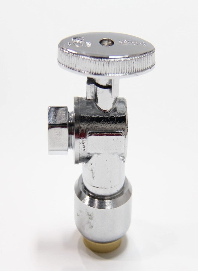 EFIELD 4-Pack EFIELD Push Fit 1/4 Turn Stop Valve Water Shut Off 1/2 Push x 3/8 Inch Compression With Disconnect Clip, Chrome Plated,(PF131) - Image 5